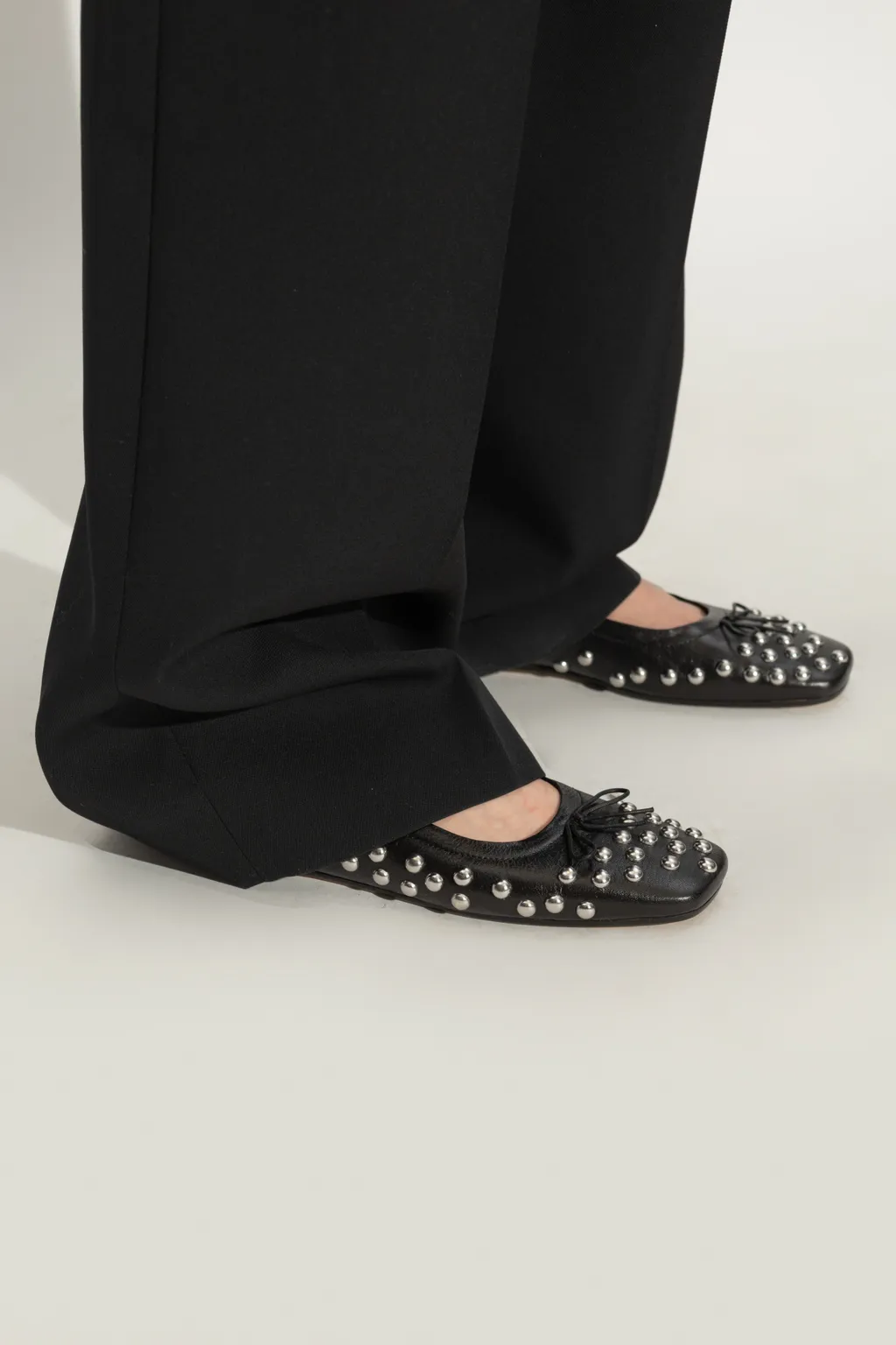 Stud Embellished Ballet Shoes