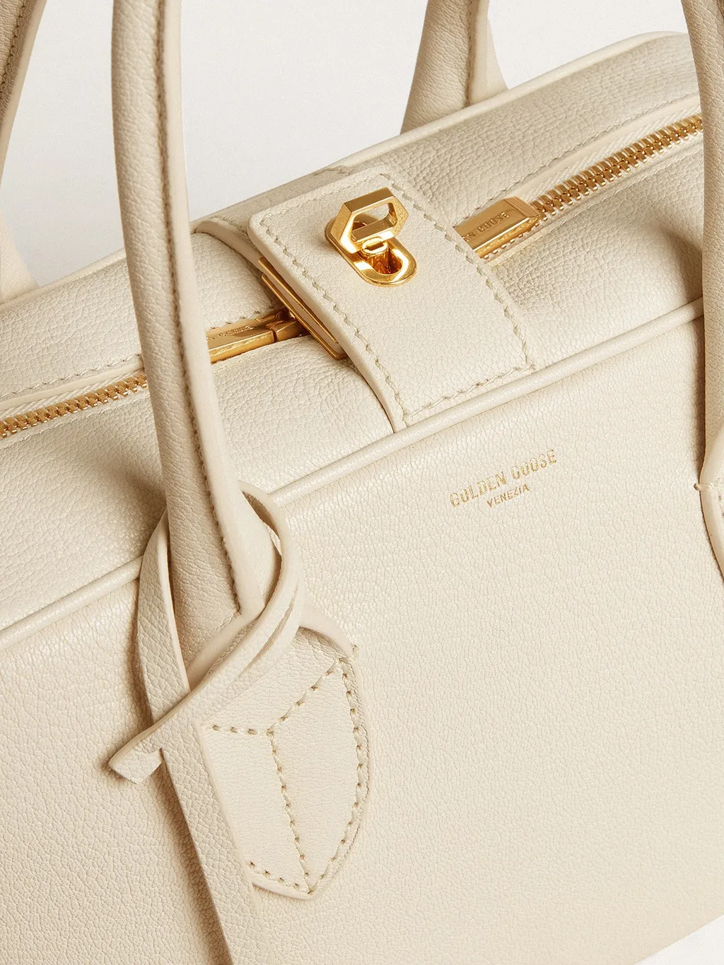 Logo Printed Zipped Tote Bag
