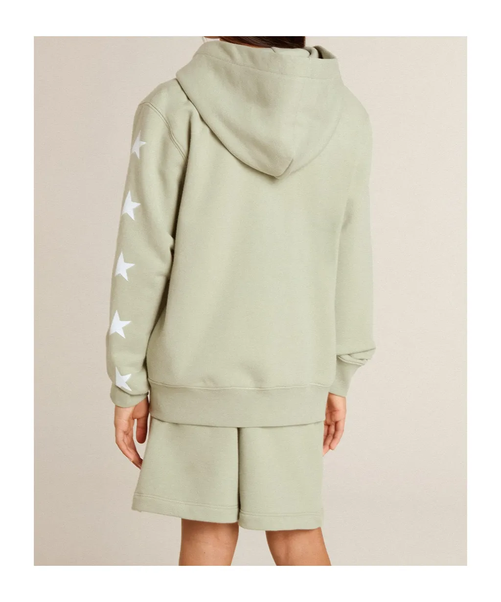 Star Printed Zipped Hoodie
