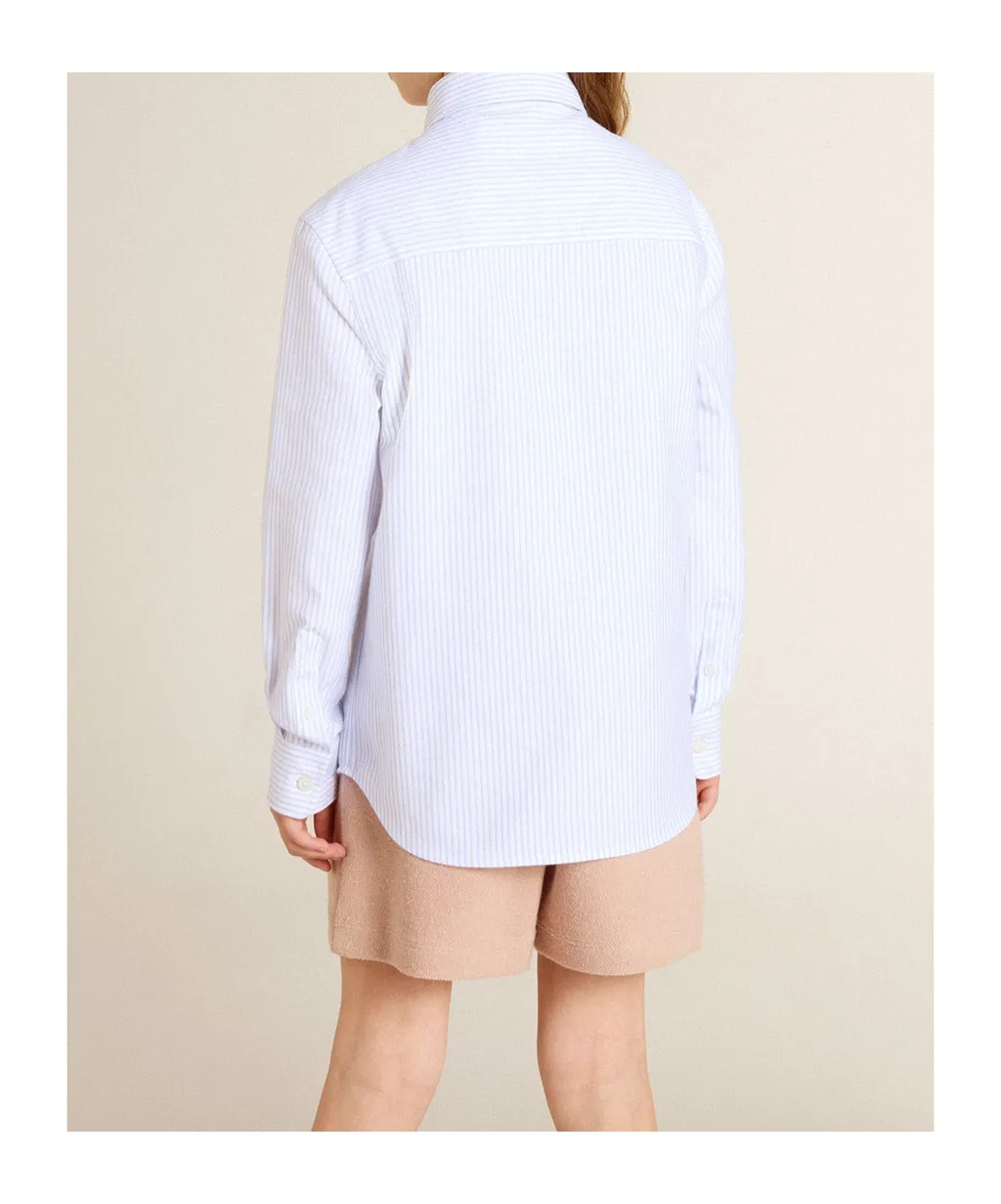 Striped Shirt With Embroidered Lettering On Pocket