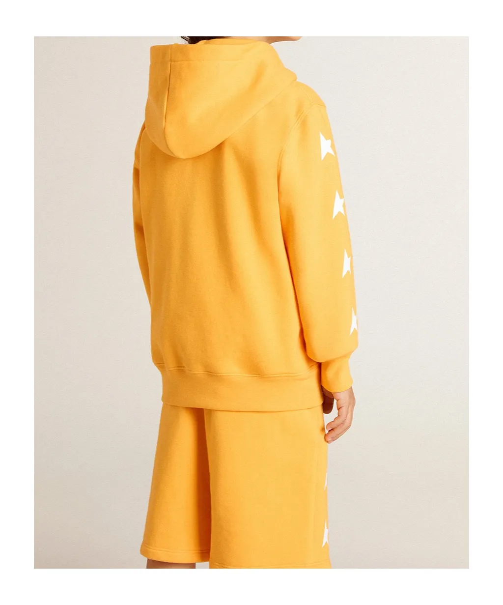 Star Printed Zipped Hoodie