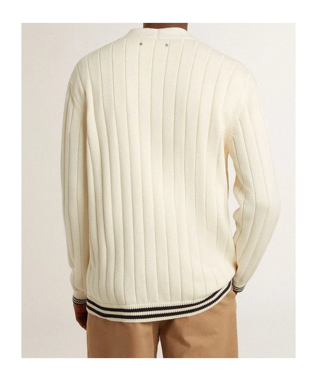 Cable-Knit V-Neck Cardigan
