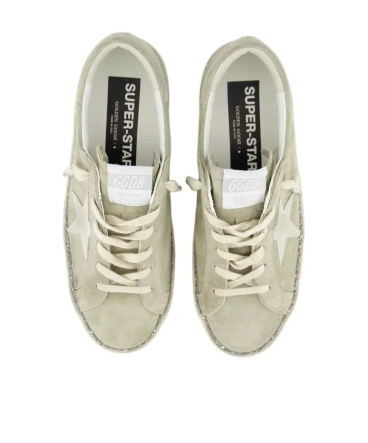 Superstar Glittered Lace-Up Sneakers