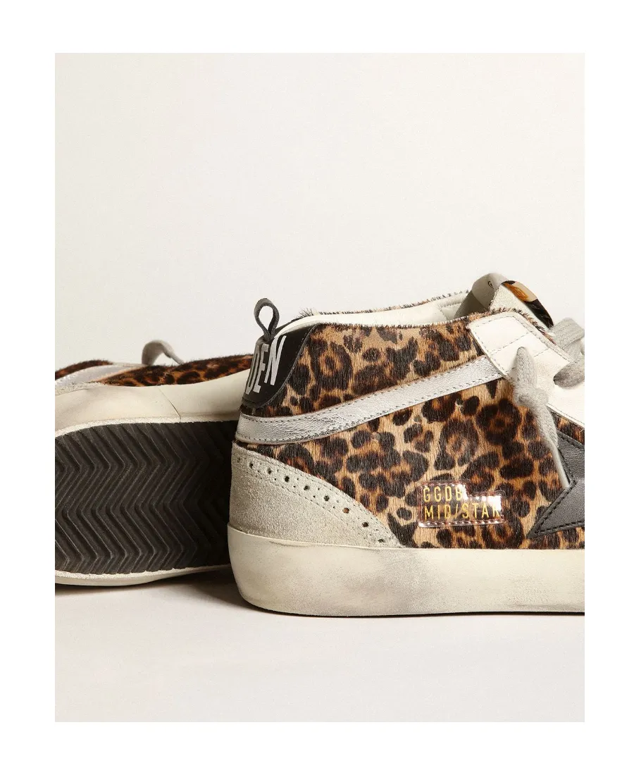 Mid Star Leopard Printed Lace-Up Sneakers