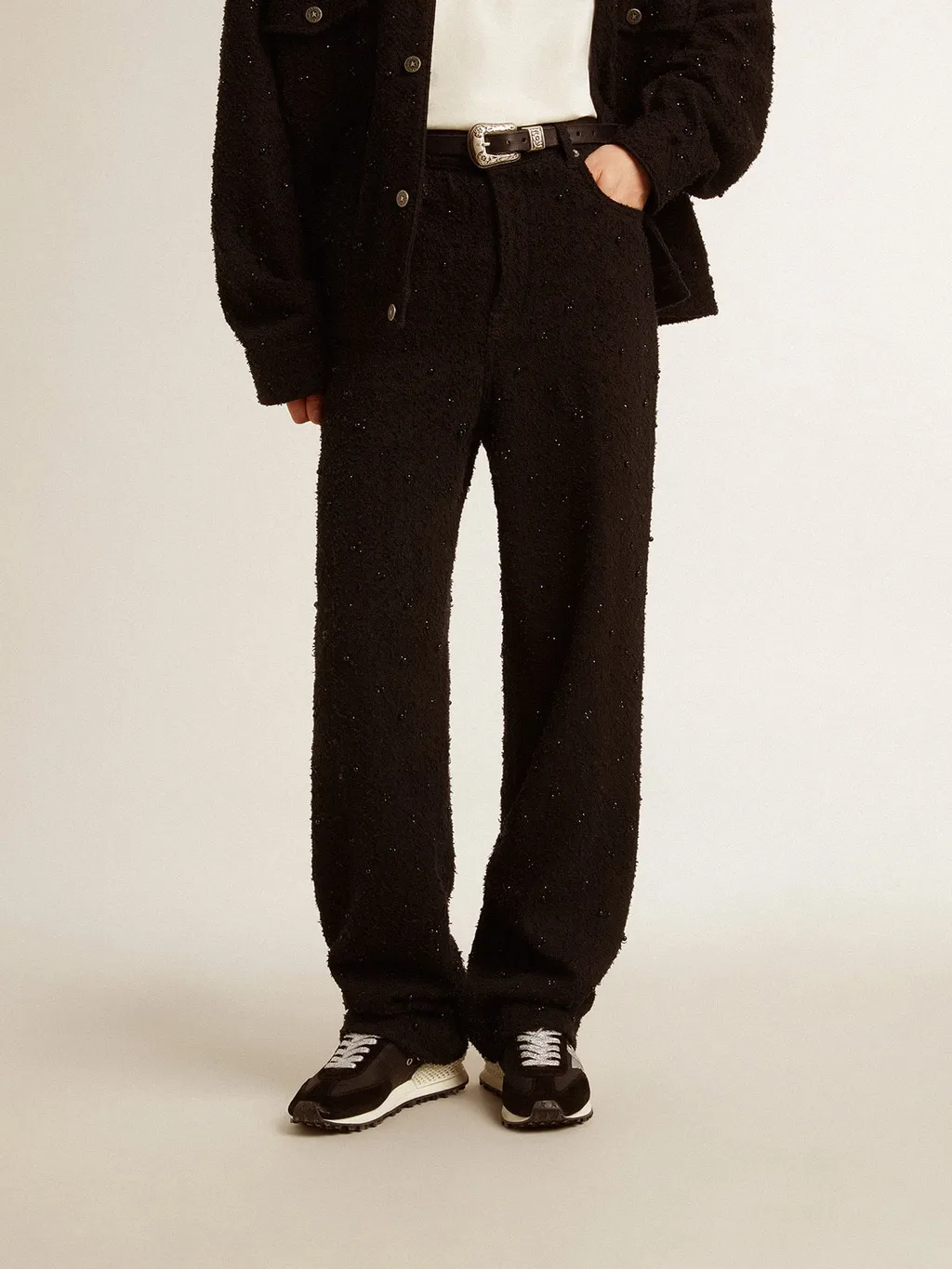 Embellished Tweed Trousers