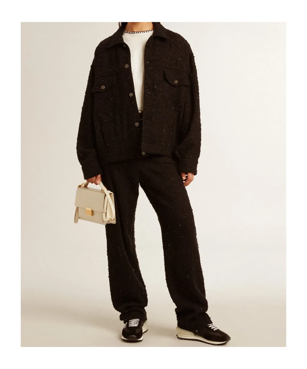 Embellished Tweed Trousers