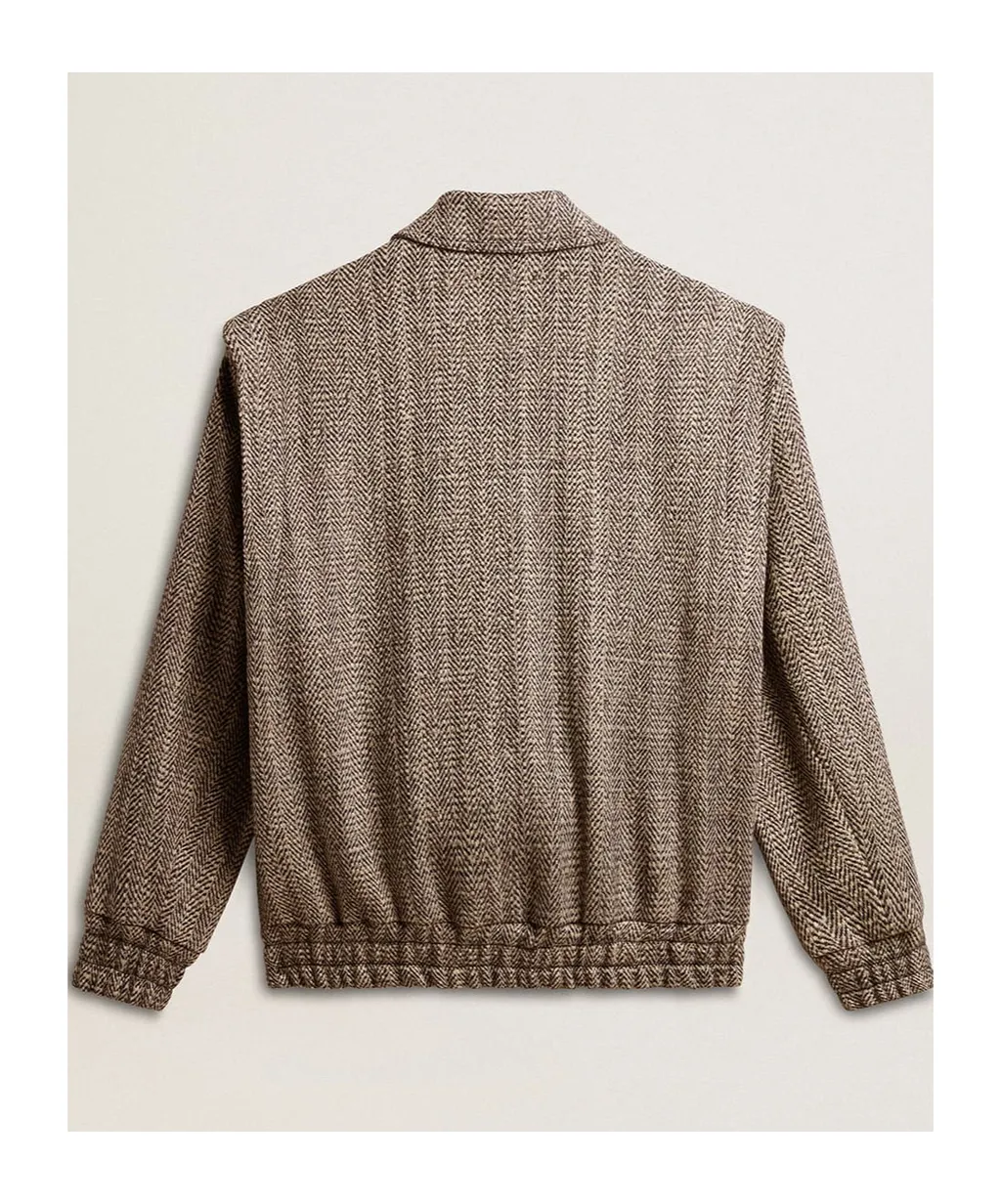 Herringbone Bomber Jacket