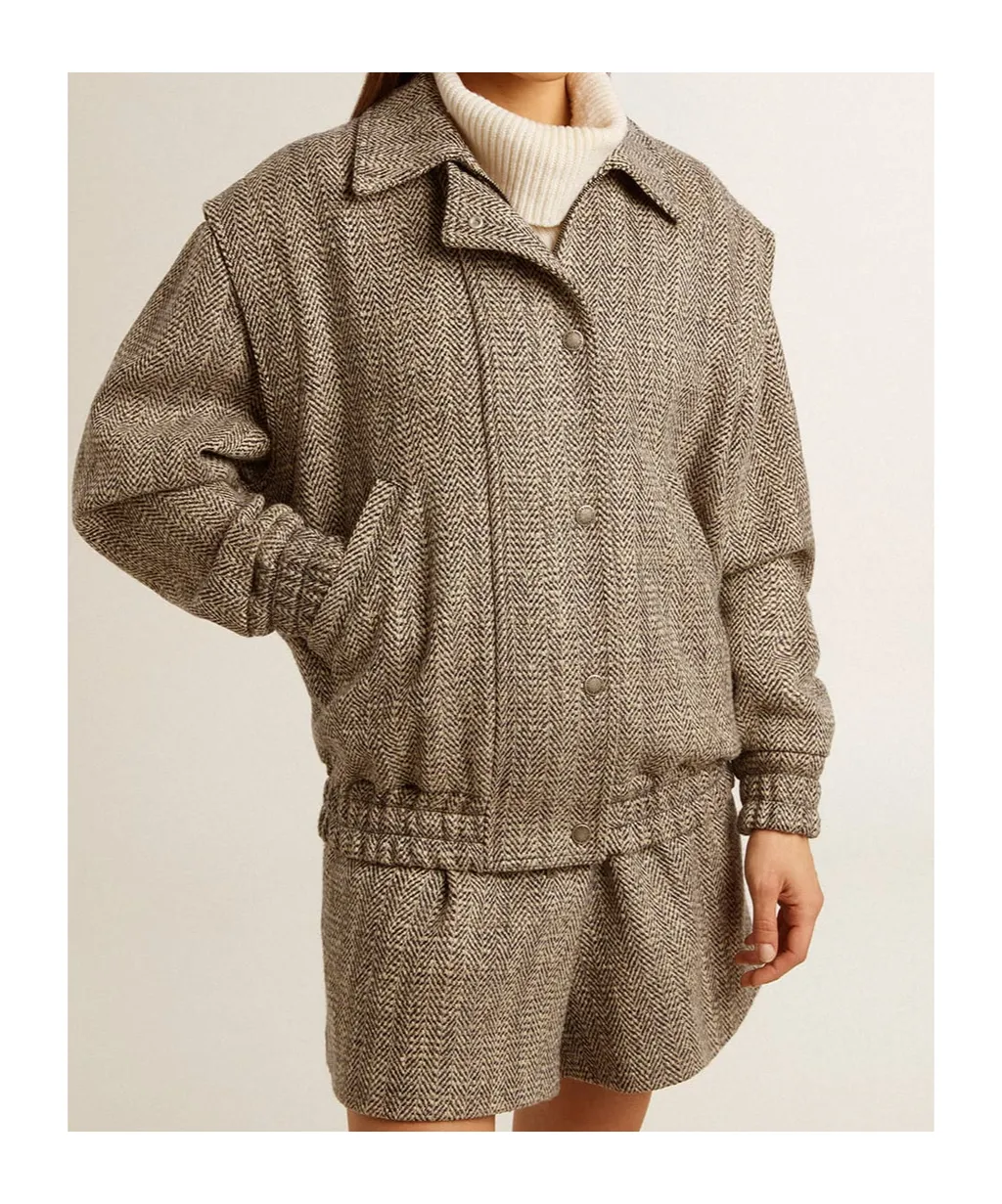 Herringbone Bomber Jacket