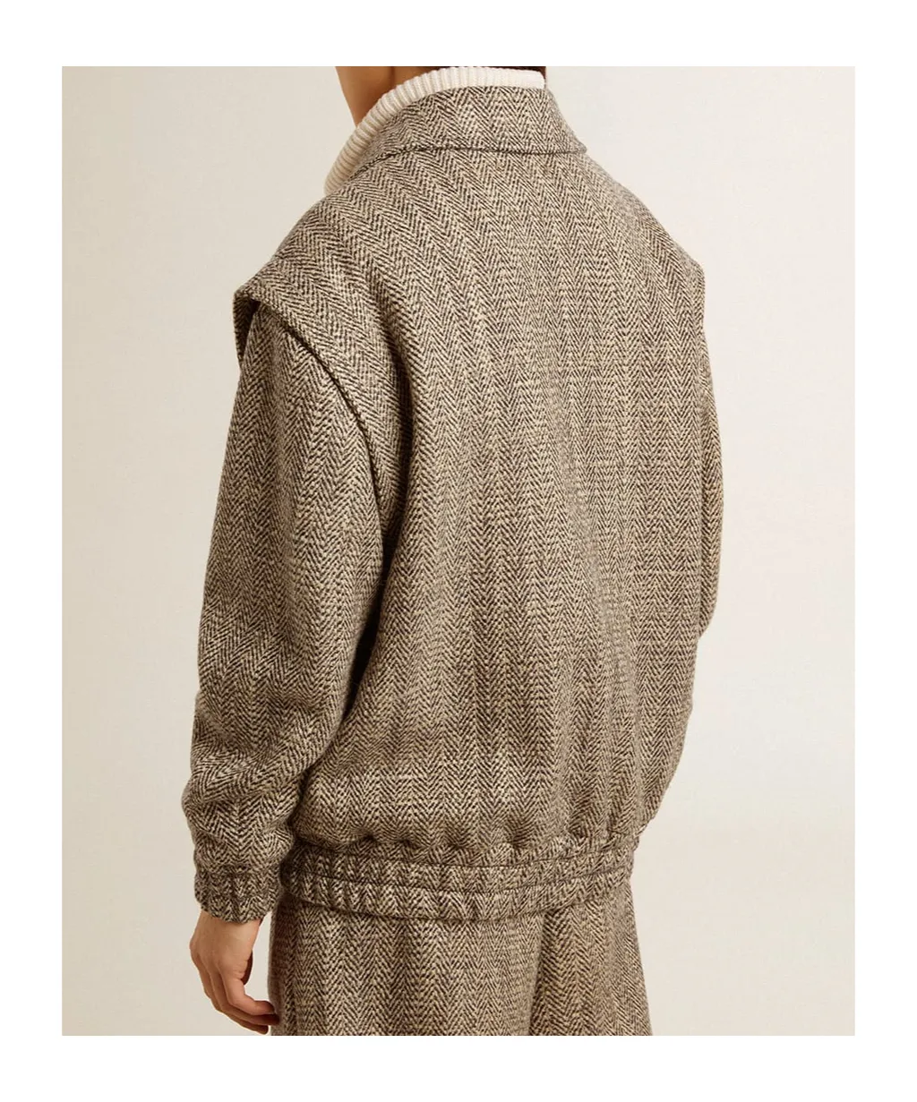 Herringbone Bomber Jacket