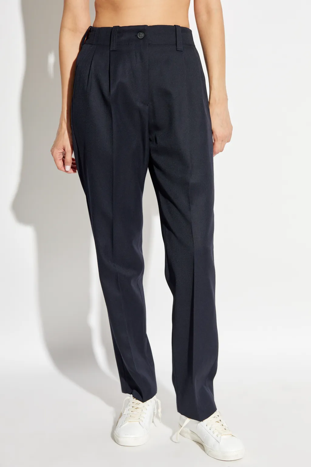High Waist Tapered Tailored Trousers