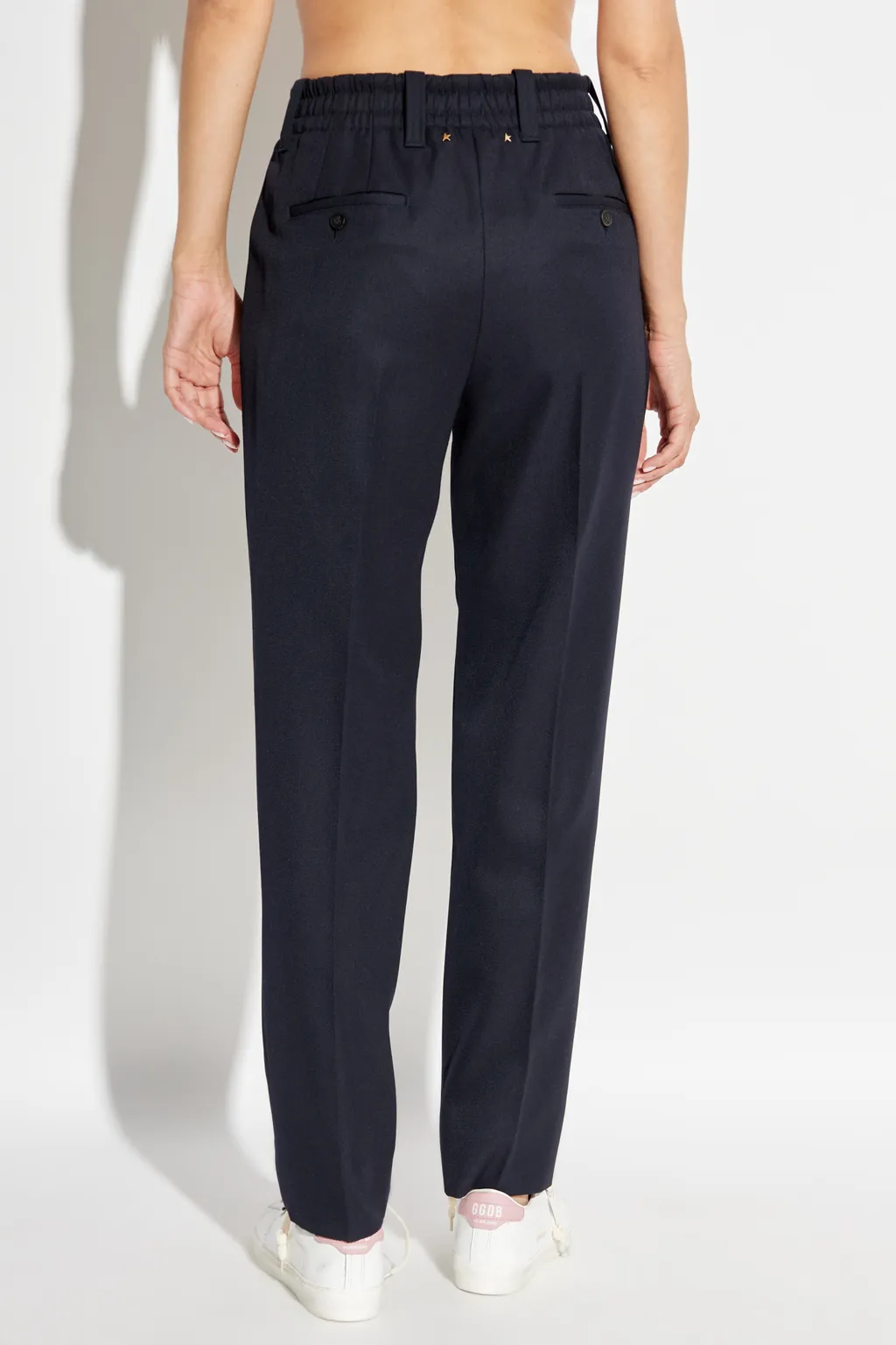 High Waist Tapered Tailored Trousers