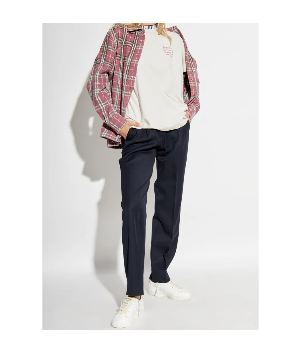 High Waist Tapered Tailored Trousers