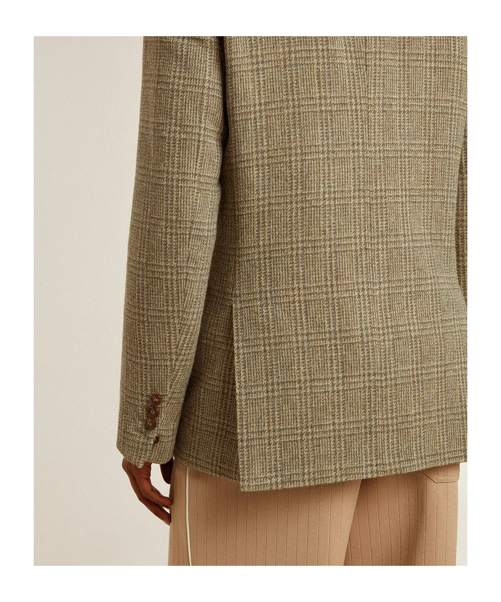 Double-Breasted Blazer In Shetland Wool