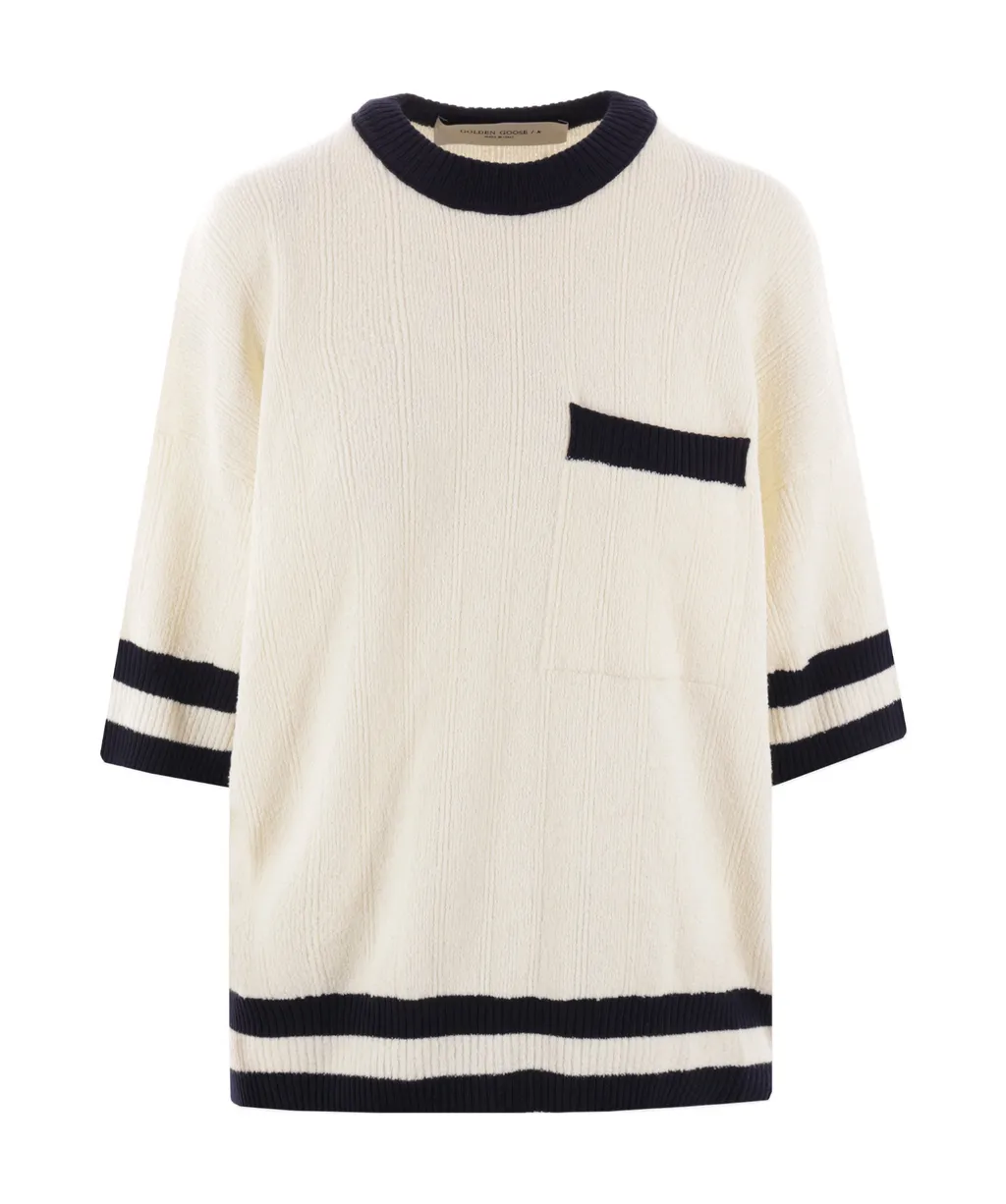 Striped Edge Knitted Sweater
