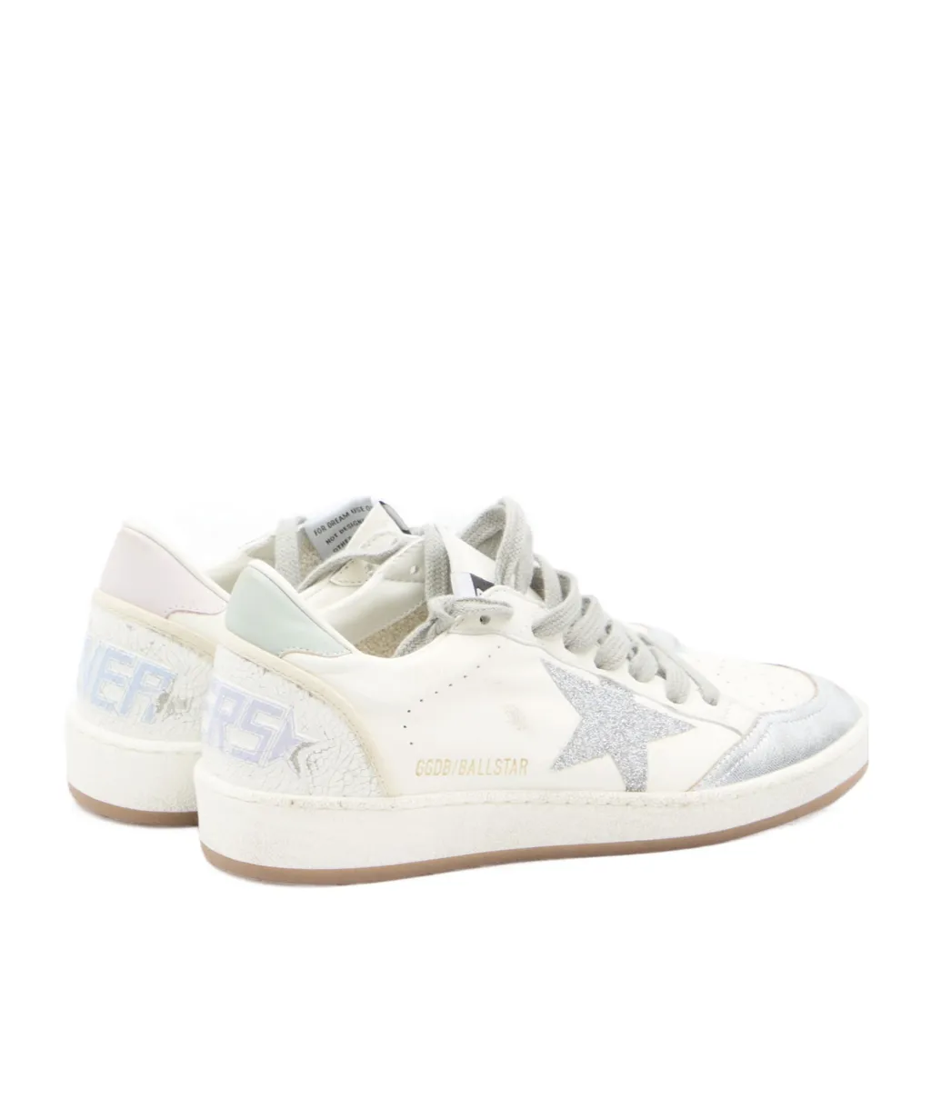 Ball Star Glittered Lace-Up Sneakers