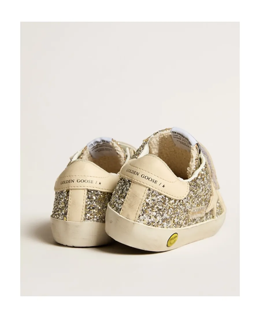 Old School Logo-Patch Glittered Sneakers