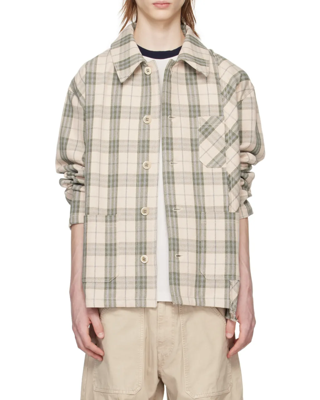 Checked Buttoned Work Shirt