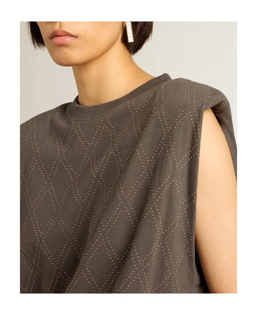 Studded Sleeveless T-Shirt