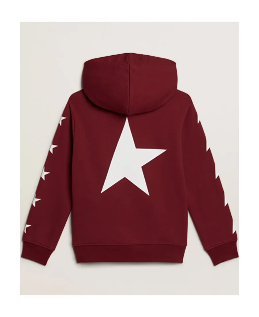 Star Printed Long-Sleeved Hoodie