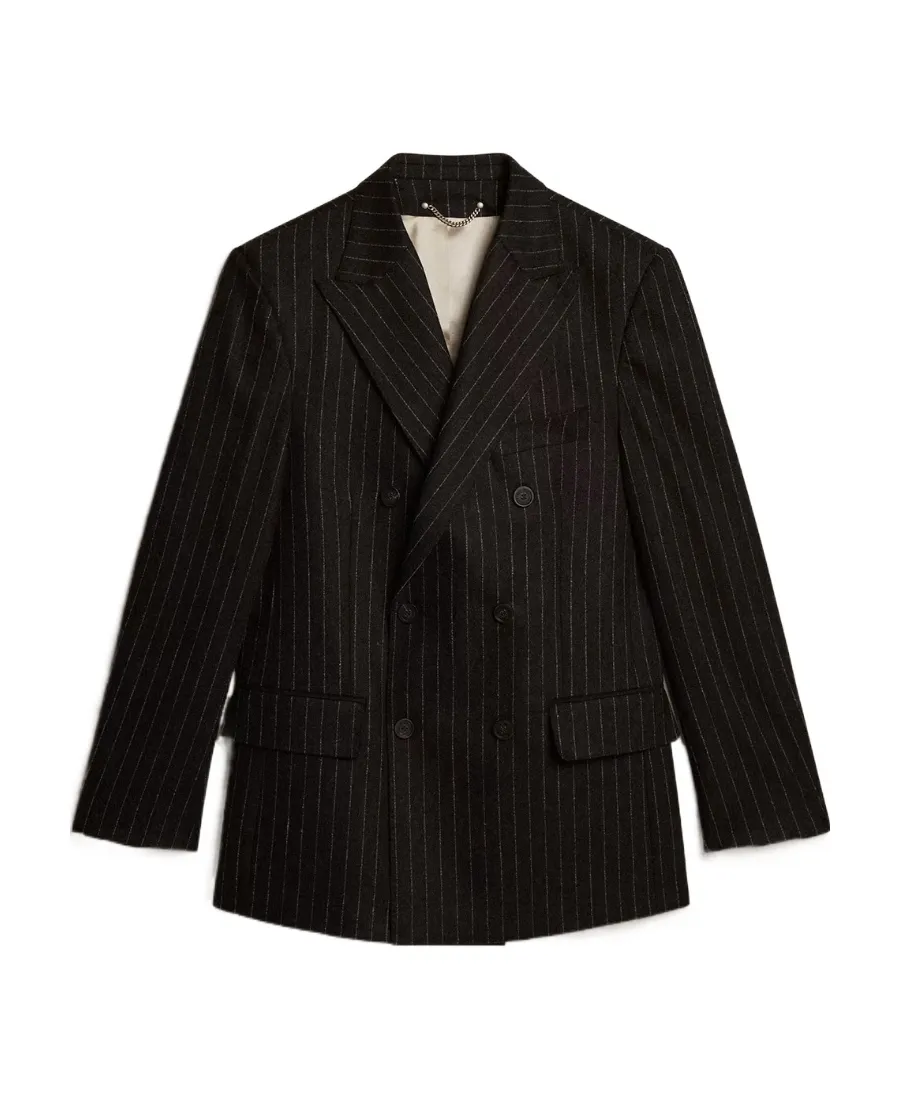 Double-Breasted Striped Blazer