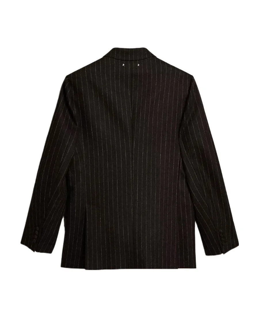 Double-Breasted Striped Blazer