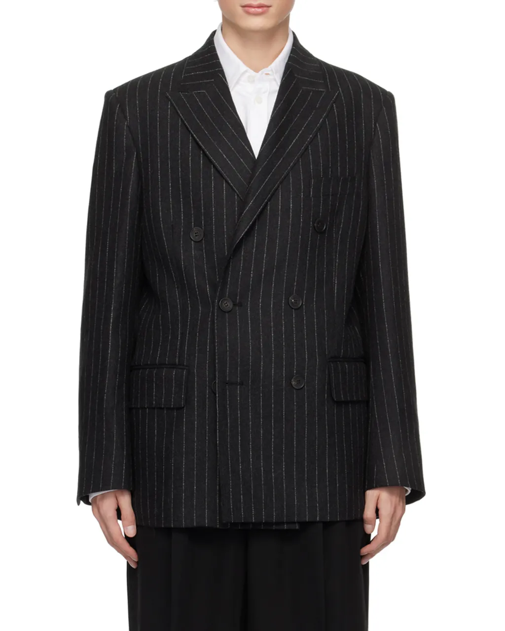 Double-Breasted Striped Blazer