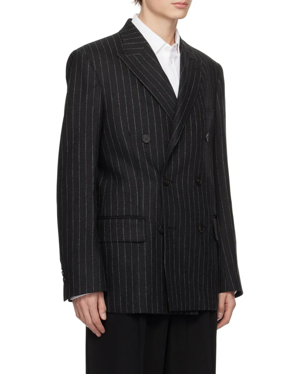 Double-Breasted Striped Blazer