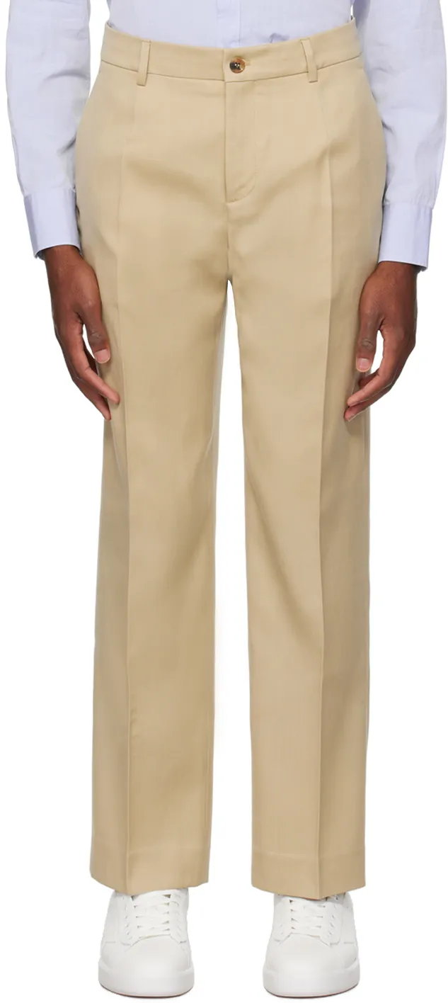 Logo Patch Straight-Leg Pants