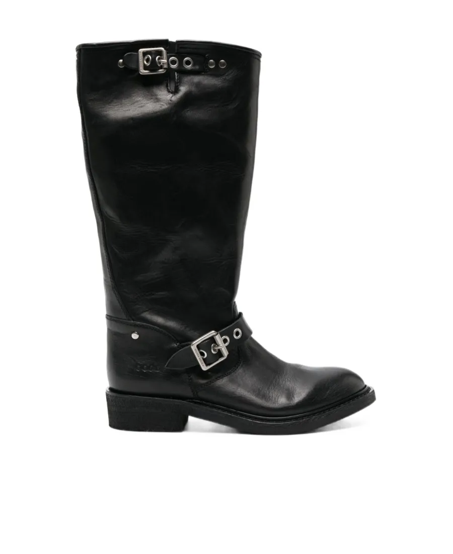 Buckle-Detailed Boots