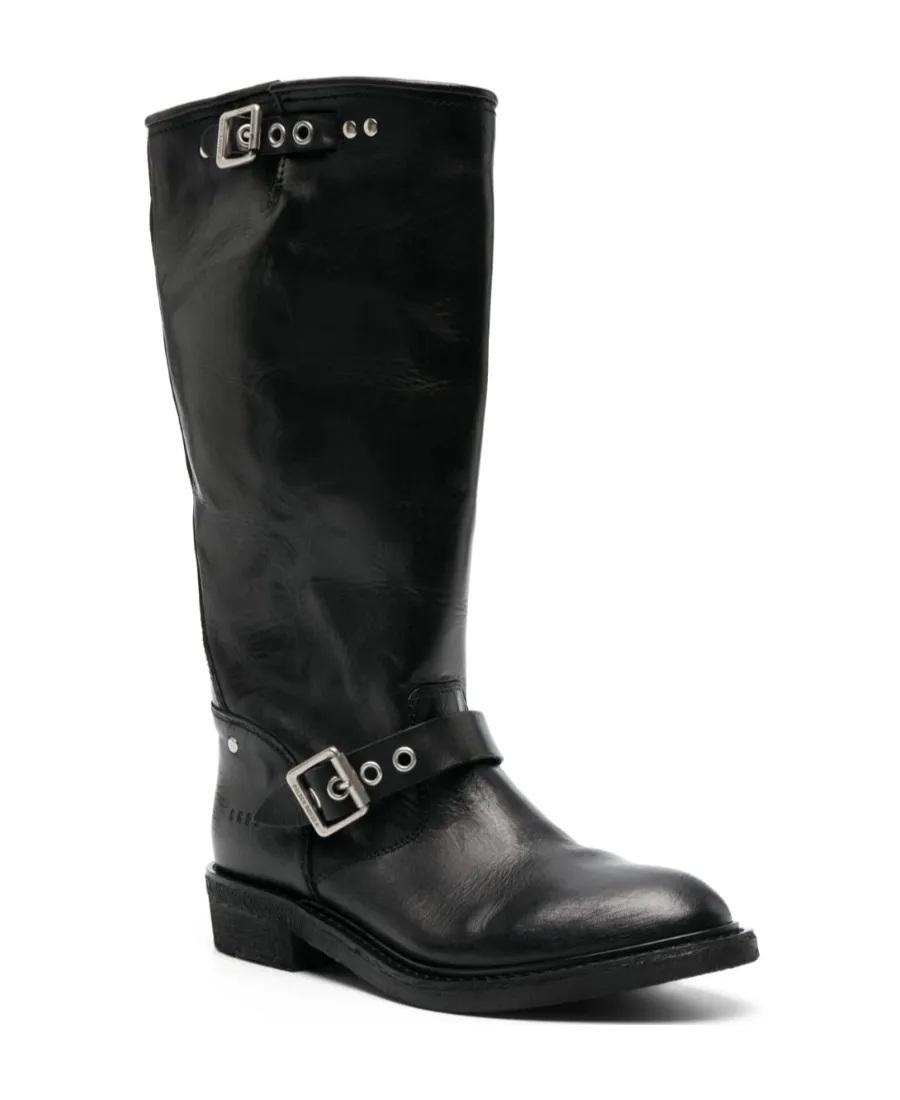 Buckle-Detailed Boots