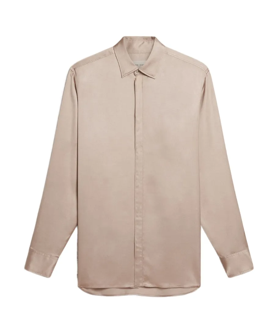 Batilda Boyfriend Long Sleeved Satin Shirt