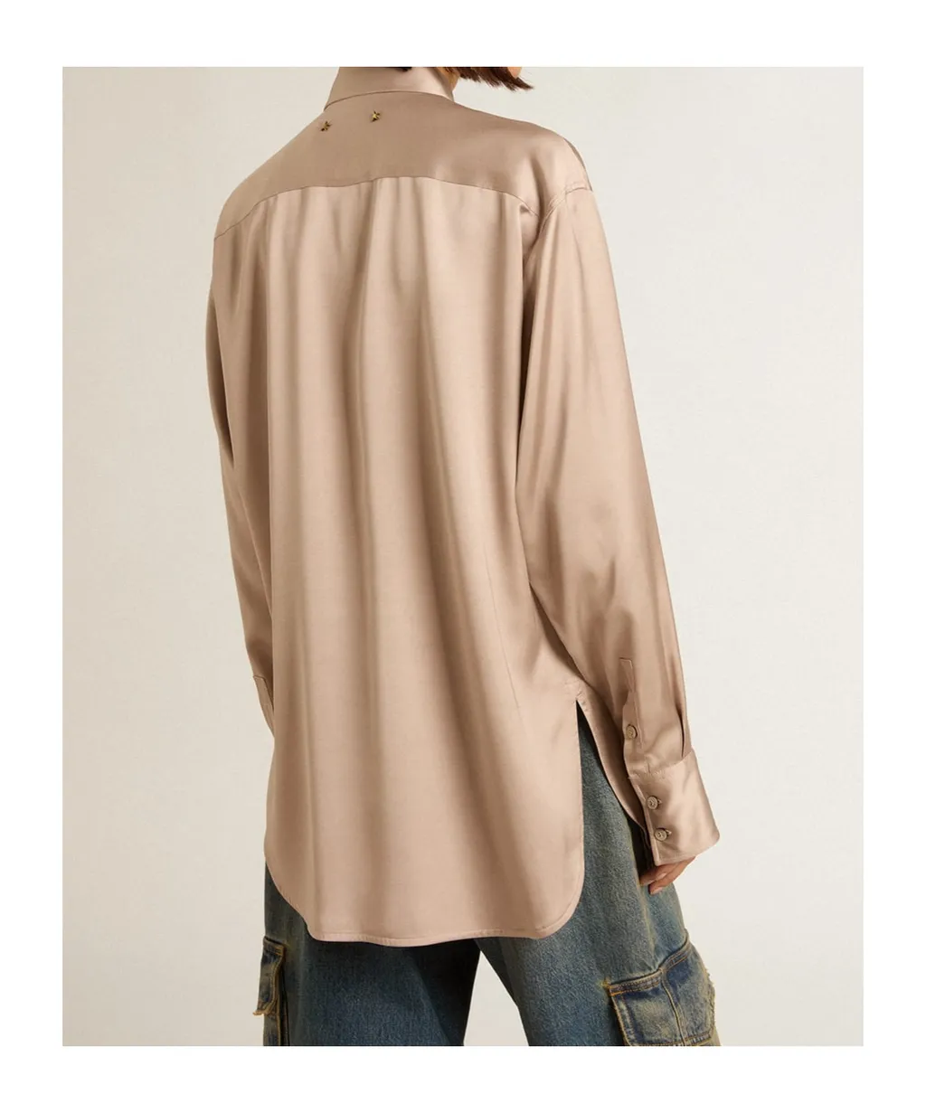 Batilda Boyfriend Long Sleeved Satin Shirt