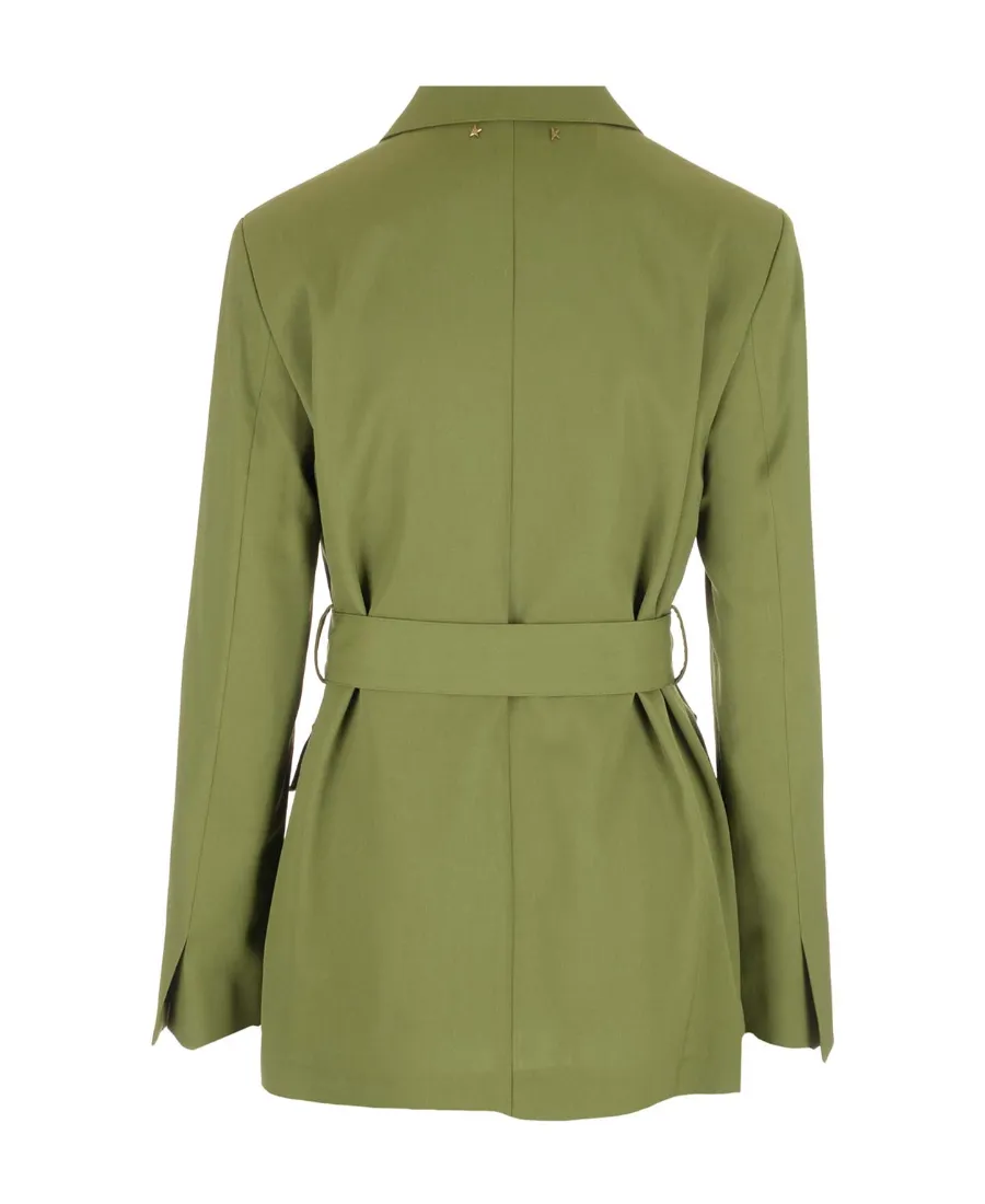 Buttoned Belted Jacket