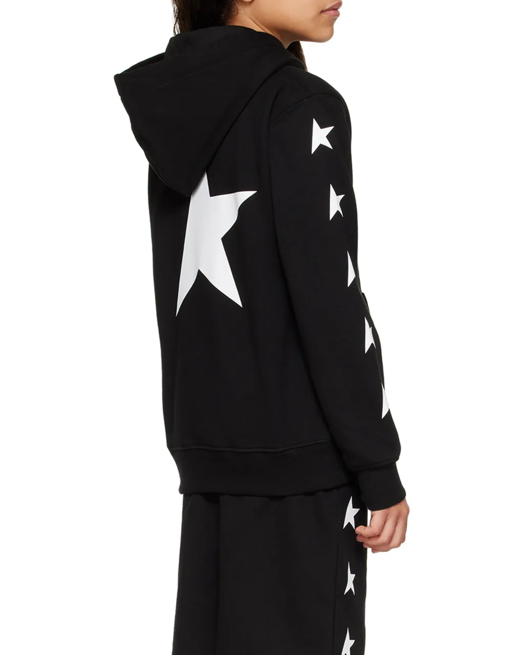 Star Printed Long-Sleeved Hoodie