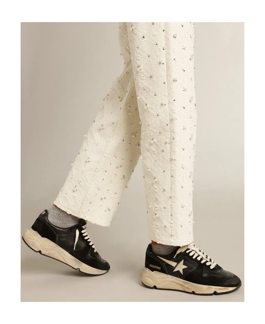 Running Sole Panelled Lace-Up Sneakers