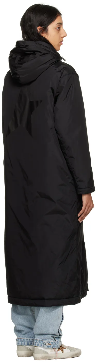 Black Star Collection Ankle-Length Hooded Padded Jacket