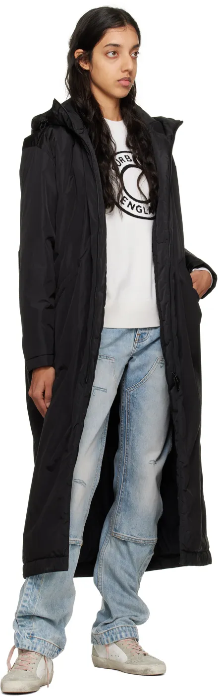 Black Star Collection Ankle-Length Hooded Padded Jacket