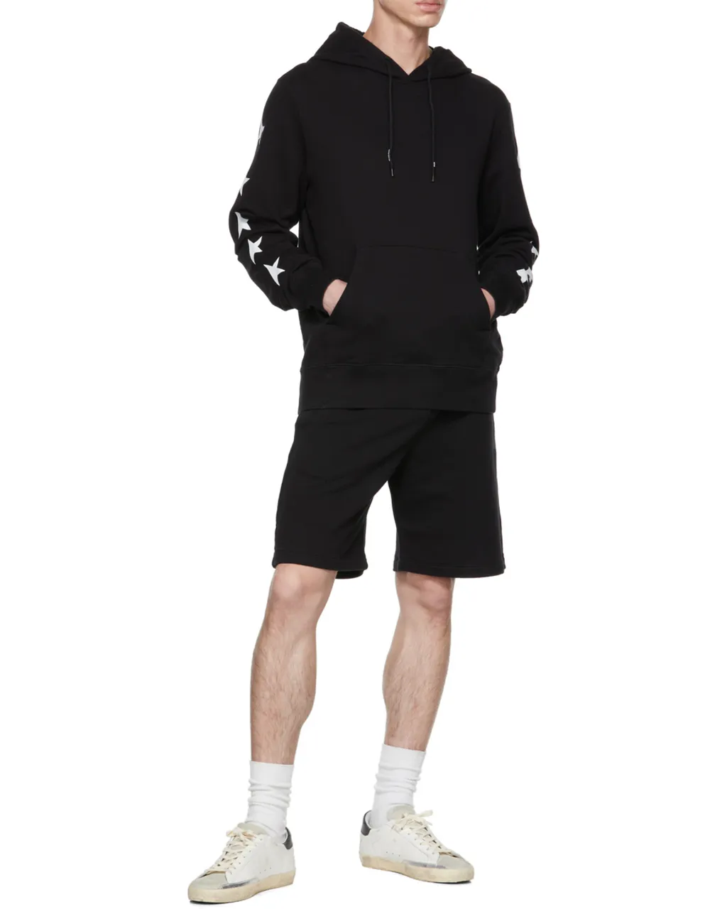 Star Printed Drawstring Hoodie