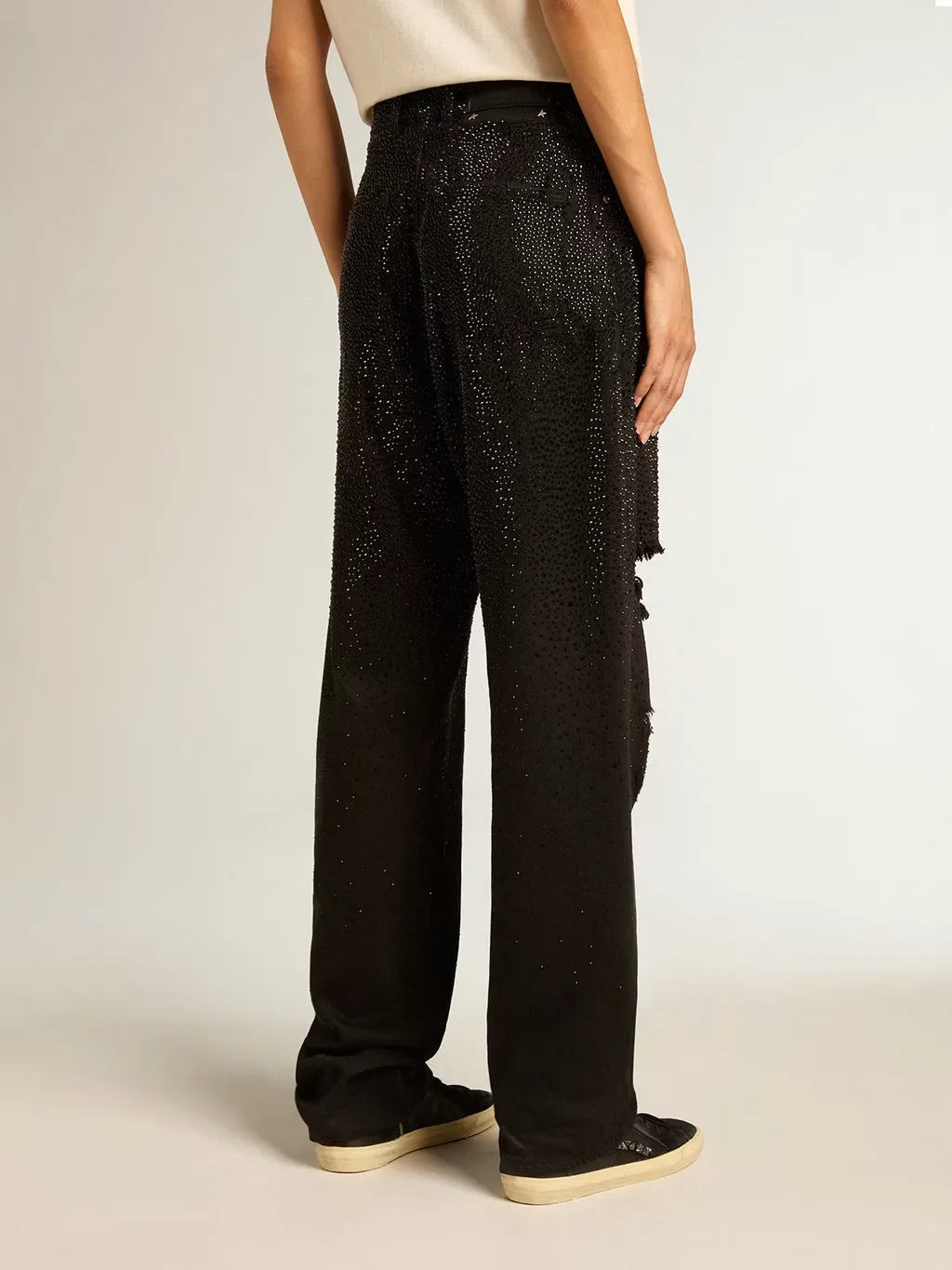 Embellished Distressed Trousers