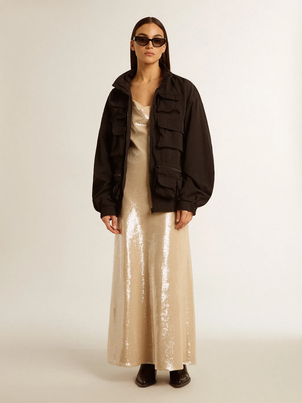 Pockets Detailed High-Neck Windbreaker