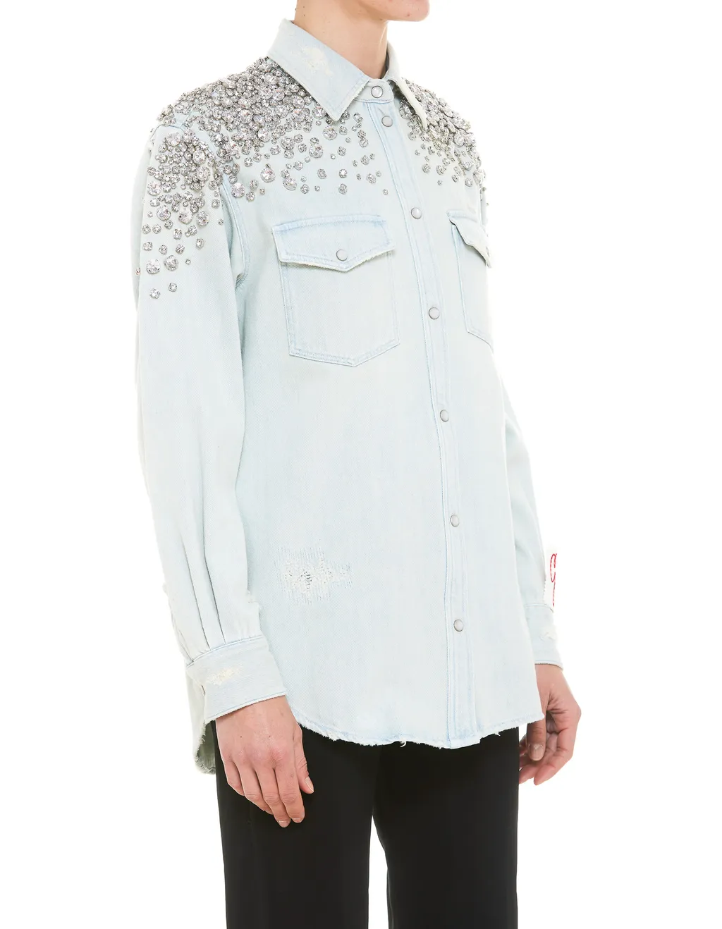 Embellished Denim Blouse