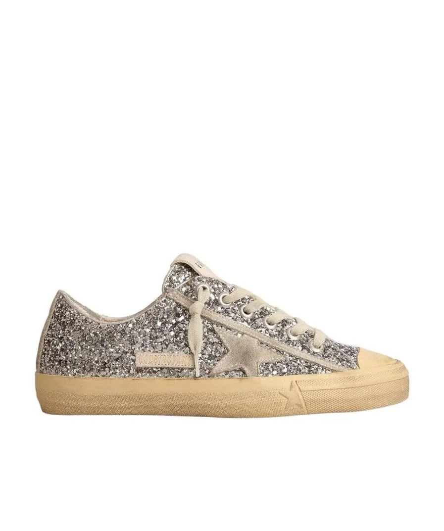 V-Star Glittered Lace-Up Sneakers