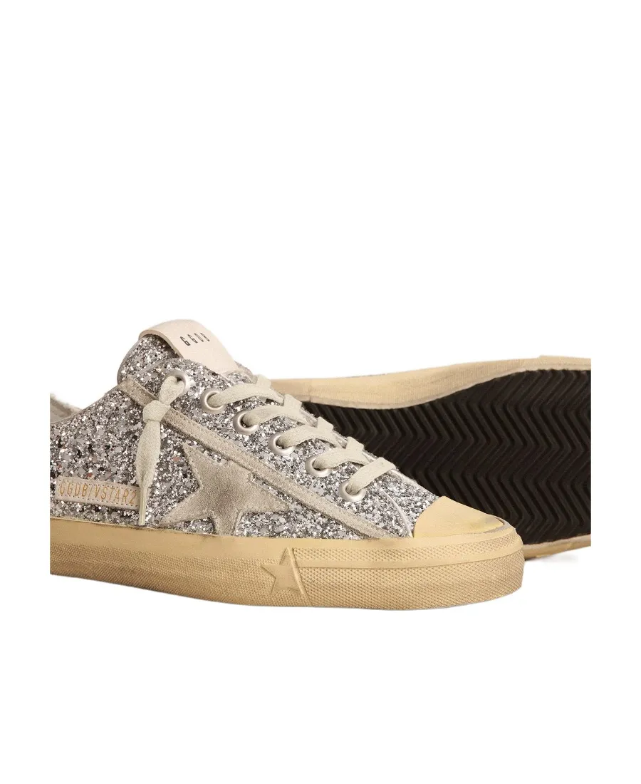 V-Star Glittered Lace-Up Sneakers