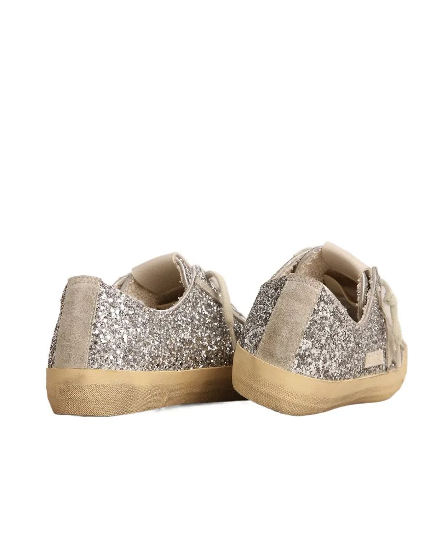 V-Star Glittered Lace-Up Sneakers