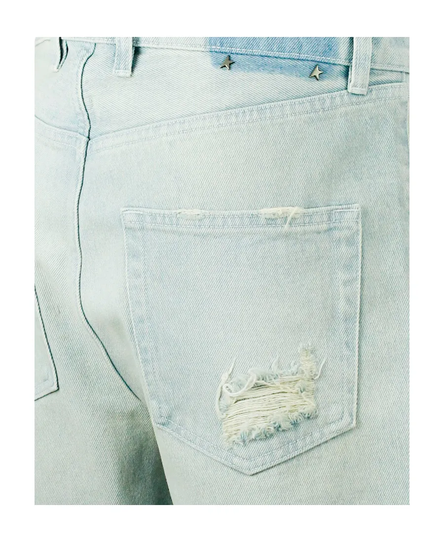 Distressed Logo Patch Jeans