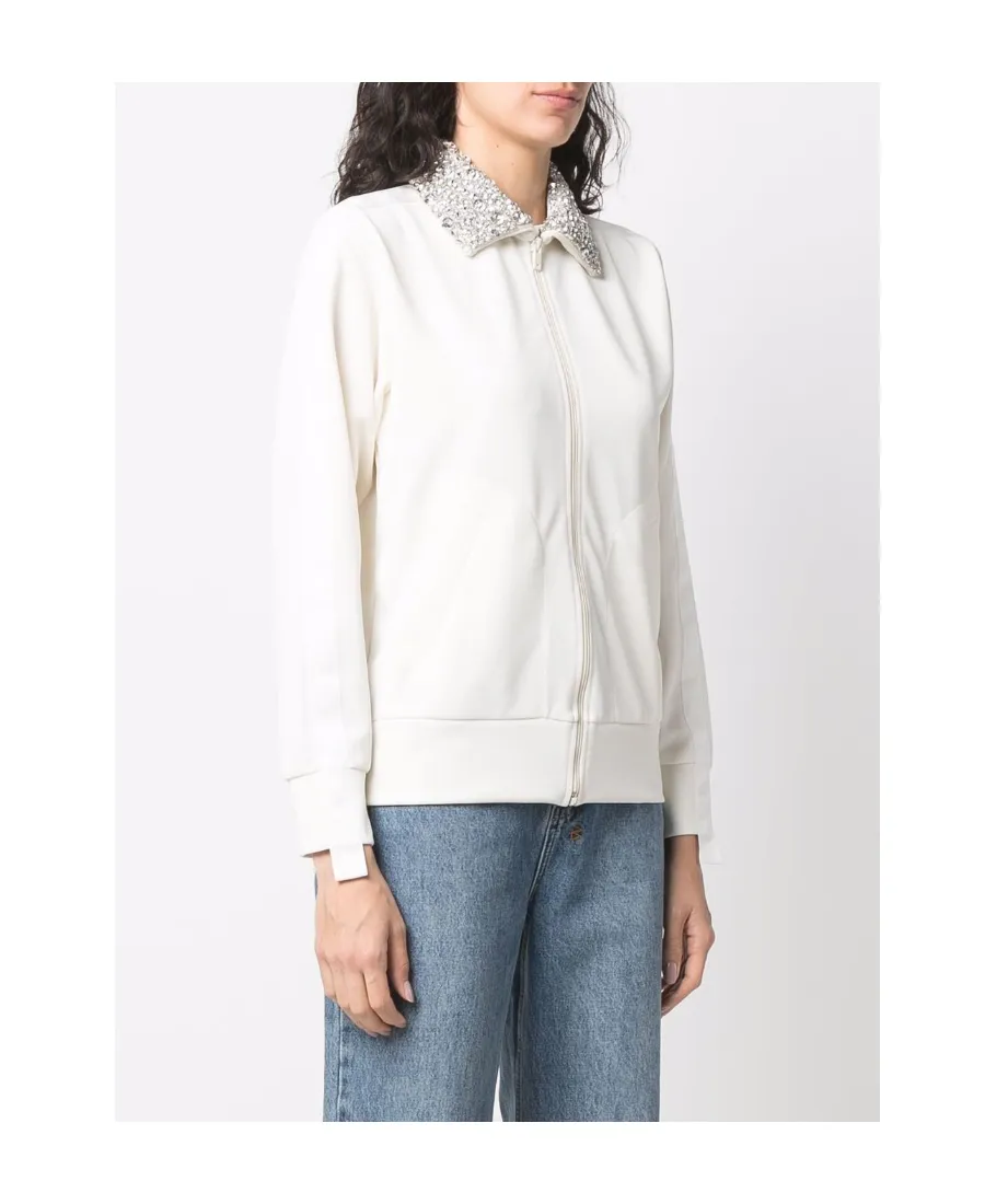 Collar Sequins Embellished Track Jacket