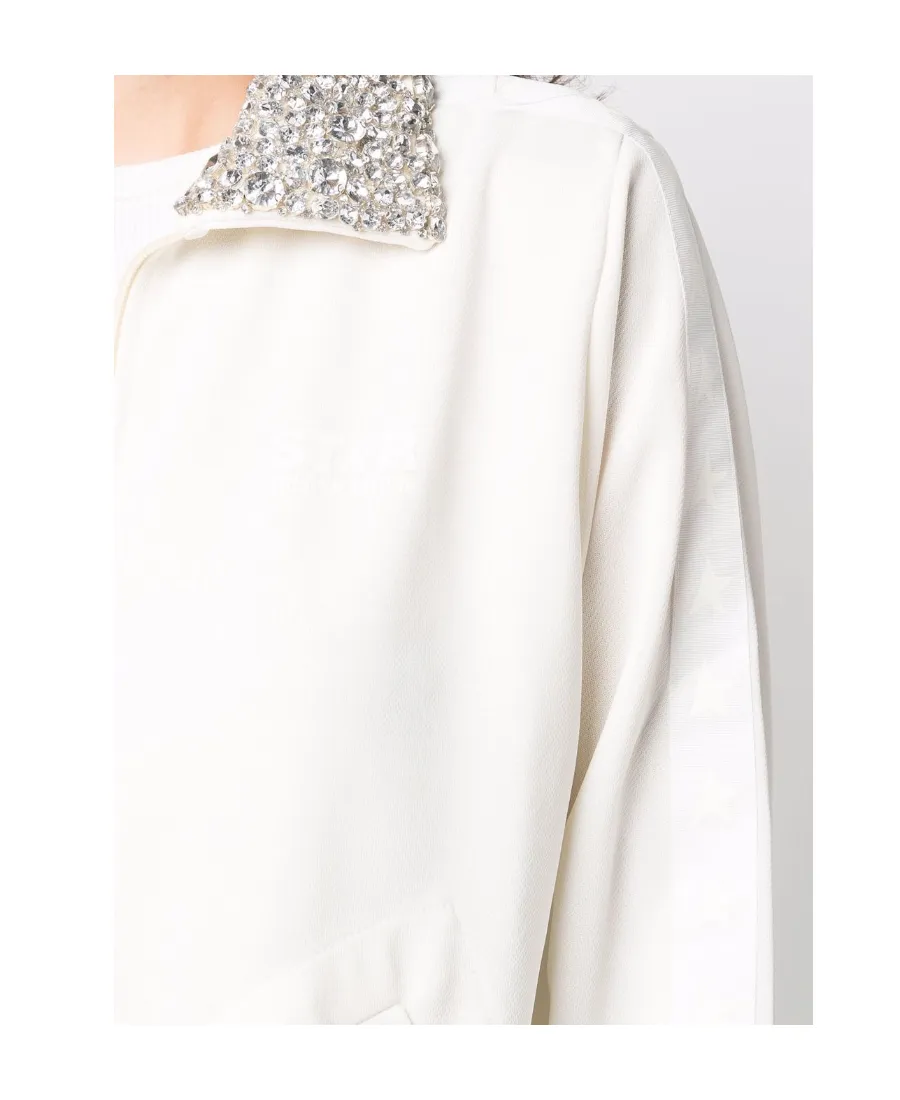 Collar Sequins Embellished Track Jacket