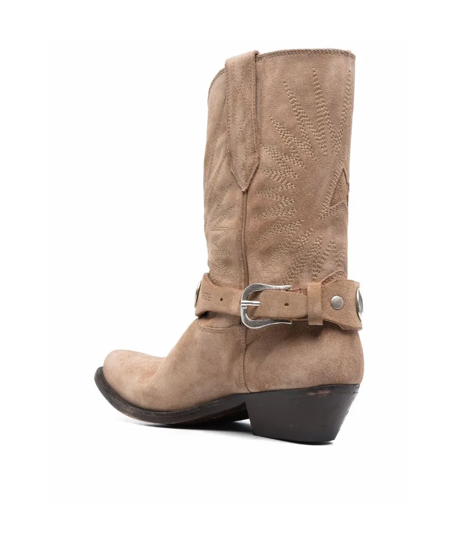 Buckle-Fastening Suede Boots