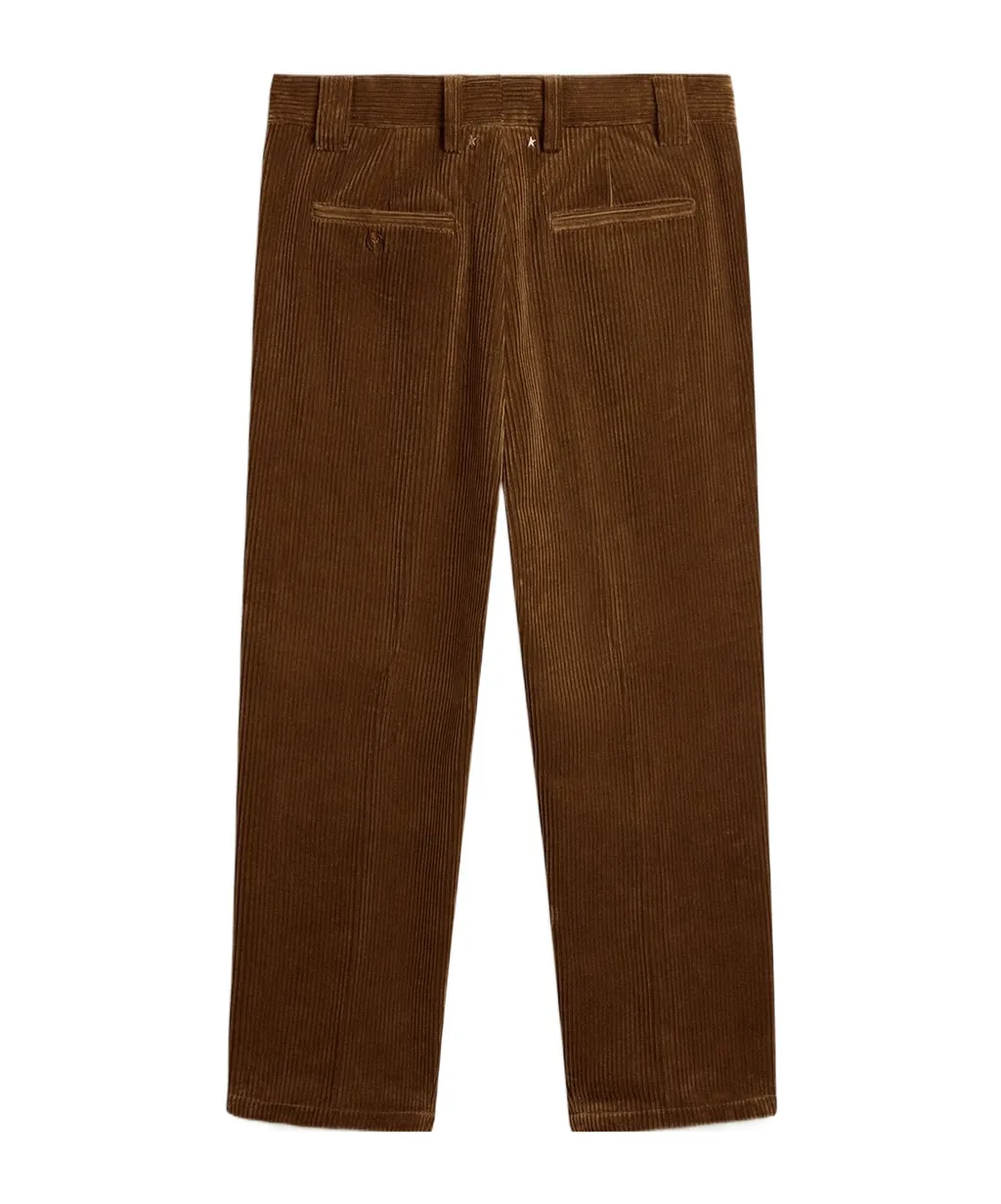 Straight-Leg Cropped Corduroy Trousers