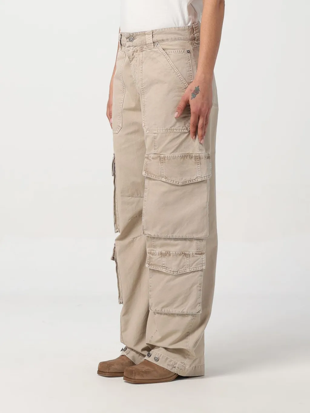 Wide-Leg Cargo Trousers